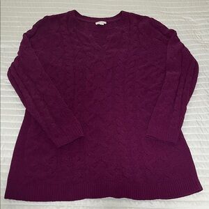 J. Jill Rich Plum V-Neck Sweater